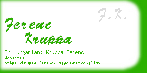 ferenc kruppa business card
